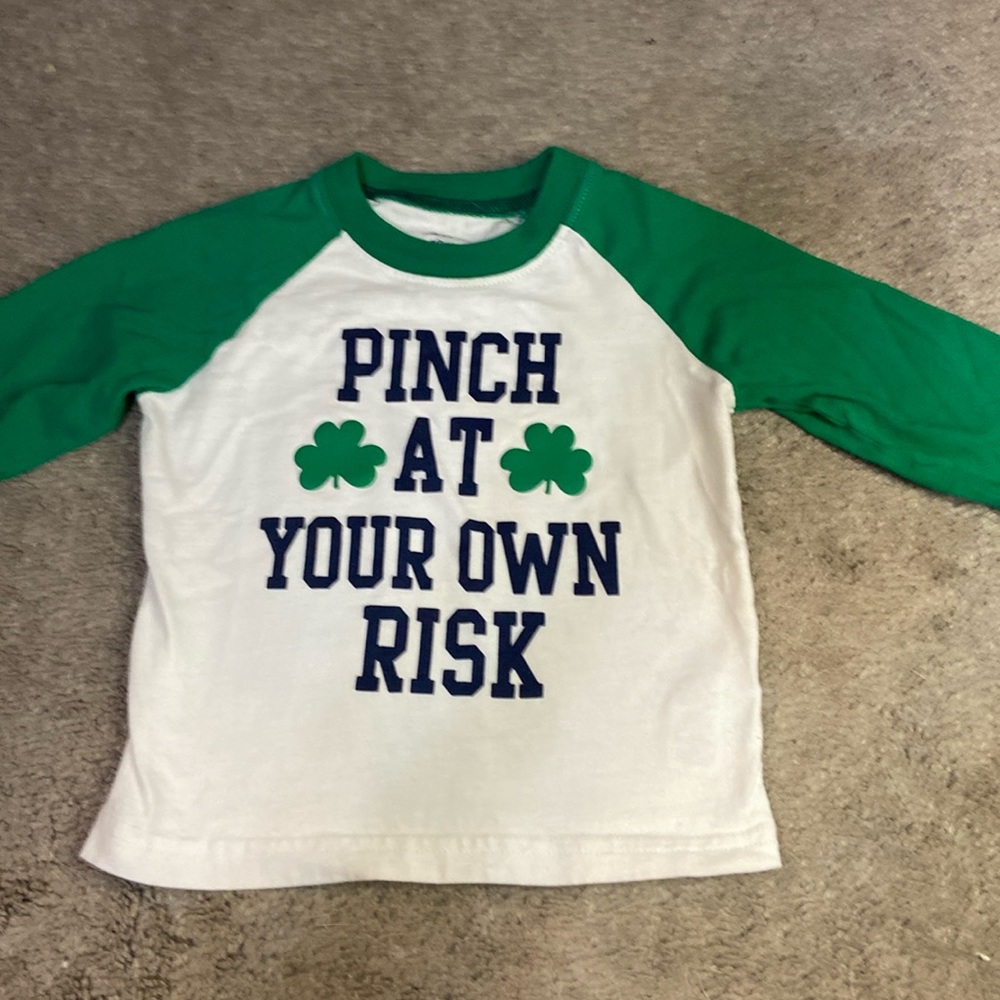 Carters St Patrick’s Day Irish Shamrock  Baseball Shirt Kids Infants 18 Months